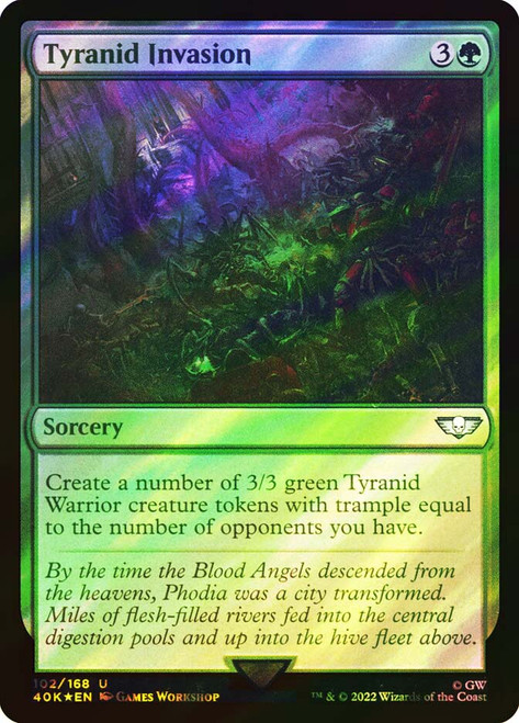 Tyranid Invasion (Surge Foil)\nWarhammer 40,000 Commander - Surge Foil\nSingle\nMagic The Gathering