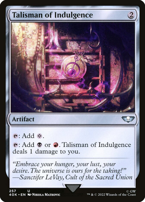 Talisman of Indulgence | Fallout Commander | Star City Games