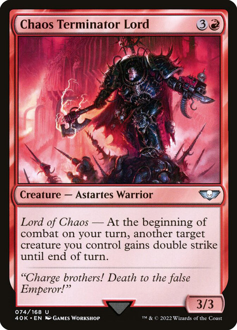 Chaos Terminator Lord\nWarhammer 40,000 Commander\nSingle\nMagic The Gathering