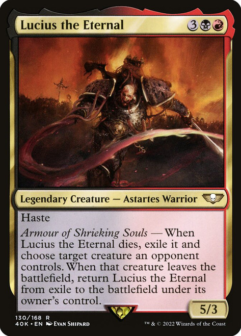 Lucius the Eternal\nWarhammer 40,000 Commander\nSingle\nMagic The Gathering