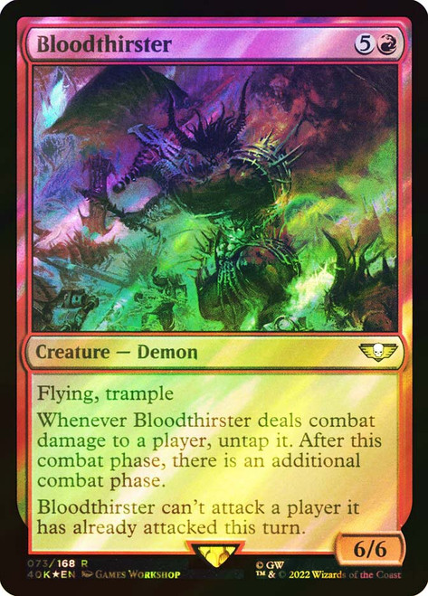 Bloodthirster (Surge Foil)\nWarhammer 40,000 Commander - Surge Foil\nSingle\nMagic The Gathering
