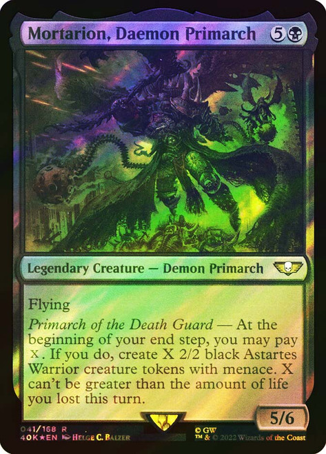 Mortarion, Daemon Primarch (Surge Foil)\nWarhammer 40,000 Commander - Surge Foil\nSingle\nMagic The Gathering