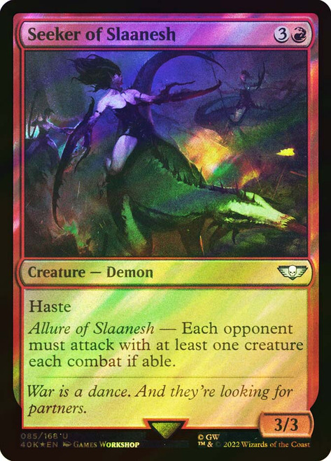 Seeker of Slaanesh (Surge Foil)\nWarhammer 40,000 Commander - Surge Foil\nSingle\nMagic The Gathering