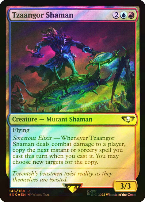 Tzaangor Shaman (Surge Foil)\nWarhammer 40,000 Commander - Surge Foil\nSingle\nMagic The Gathering