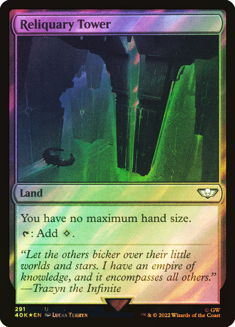 Reliquary Tower (Surge Foil)\nWarhammer 40,000 Commander - Surge Foil\nSingle\nMagic The Gathering