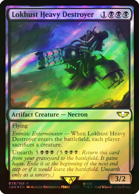 Lokhust Heavy Destroyer (Surge Foil)\nWarhammer 40,000 Commander - Surge Foil\nSingle\nMagic The Gathering