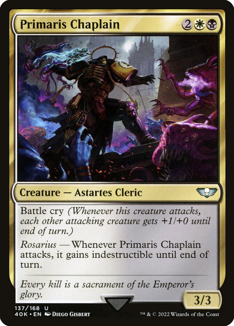 Primaris Chaplain\nWarhammer 40,000 Commander\nSingle\nMagic The Gathering