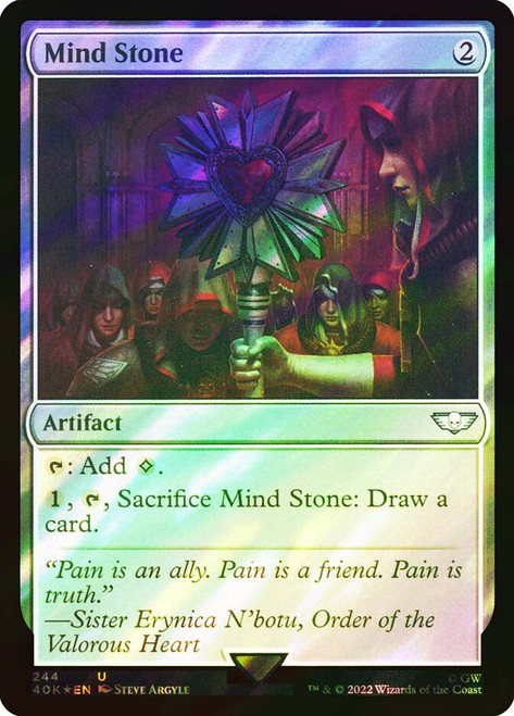 Mind Stone (#244) (Surge Foil)\nWarhammer 40,000 Commander - Surge Foil\nSingle\nMagic The Gathering