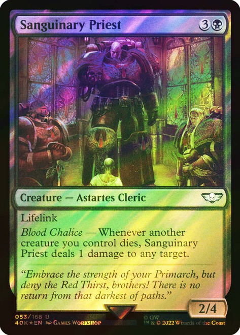 Sanguinary Priest (Surge Foil)\nWarhammer 40,000 Commander - Surge Foil\nSingle\nMagic The Gathering