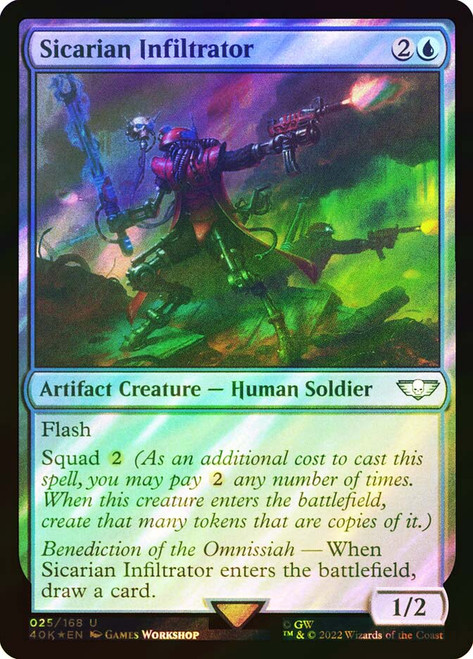 Sicarian Infiltrator (Surge Foil)\nWarhammer 40,000 Commander - Surge Foil\nSingle\nMagic The Gathering