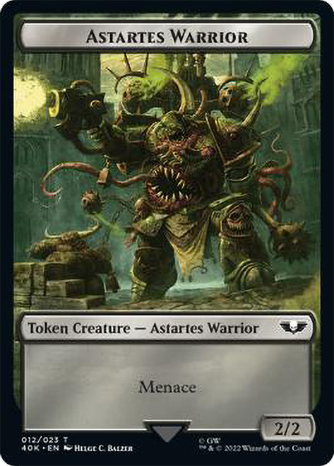 {Astartes Warrior Token} (Black) // {Plaguebearer of Nurgle Token}\nWarhammer 40,000 Commander\nSingle\nMagic The Gathering