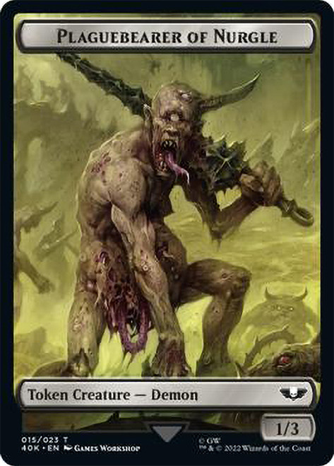 {Plaguebearer of Nurgle Token} // {Spawn Token}\nWarhammer 40,000 Commander\nSingle\nMagic The Gathering