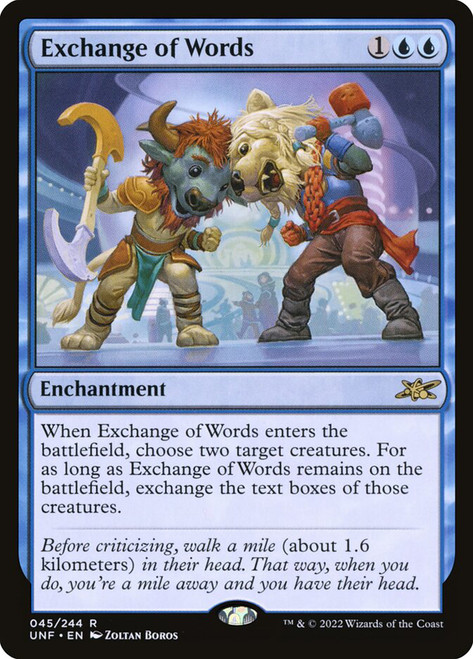 Exchange of Words\nUnfinity\nSingle\nMagic The Gathering