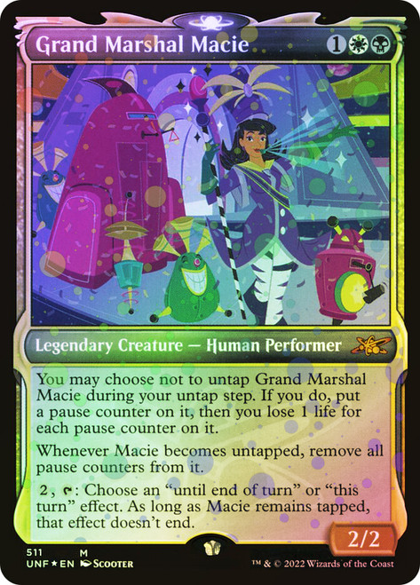 Grand Marshal Macie (Showcase) (Galaxy Foil)\nUnfinity - Variants - Galaxy Foil\nSingle\nMagic The Gathering