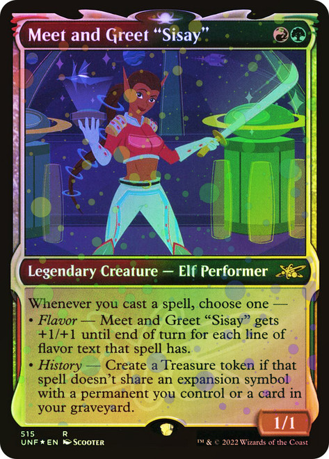 Meet and Greet "Sisay" (Showcase) (Galaxy Foil)\nUnfinity - Variants - Galaxy Foil\nSingle\nMagic The Gathering