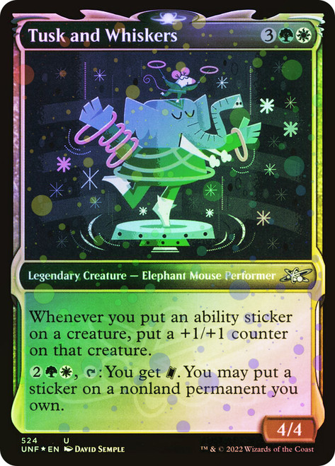 Tusk and Whiskers (Showcase) (Galaxy Foil)\nUnfinity - Variants - Galaxy Foil\nSingle\nMagic The Gathering