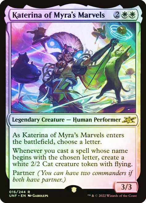 Katerina of Myra's Marvels\nUnfinity\nSingle\nMagic The Gathering