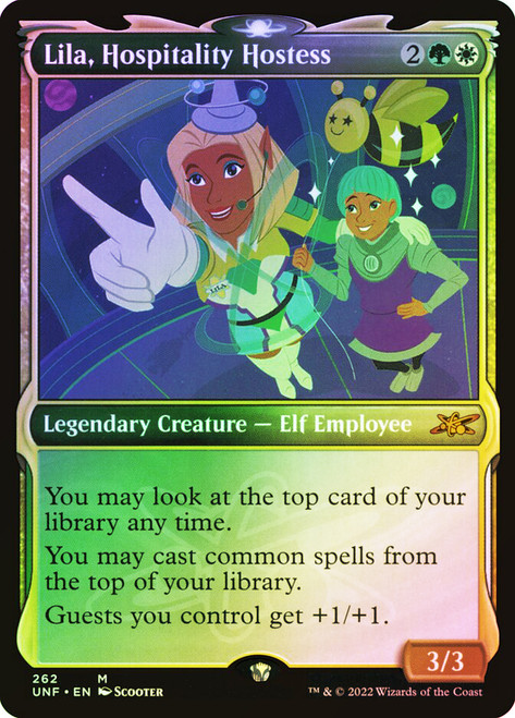 Lila, Hospitality Hostess (Showcase)\nUnfinity - Variants\nSingle\nMagic The Gathering