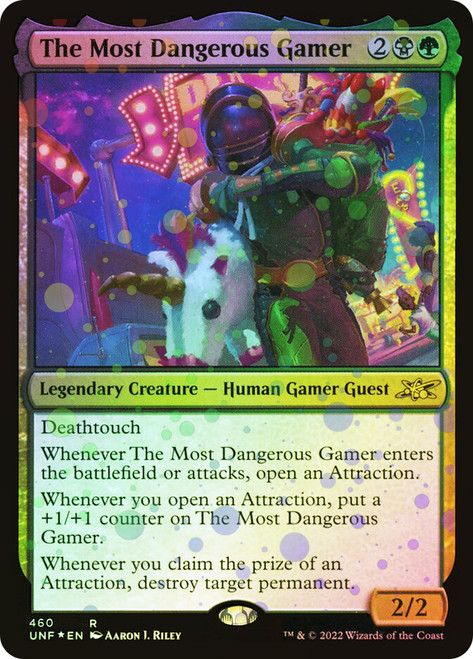 The Most Dangerous Gamer (Galaxy Foil)\nUnfinity - Galaxy Foil\nSingle\nMagic The Gathering