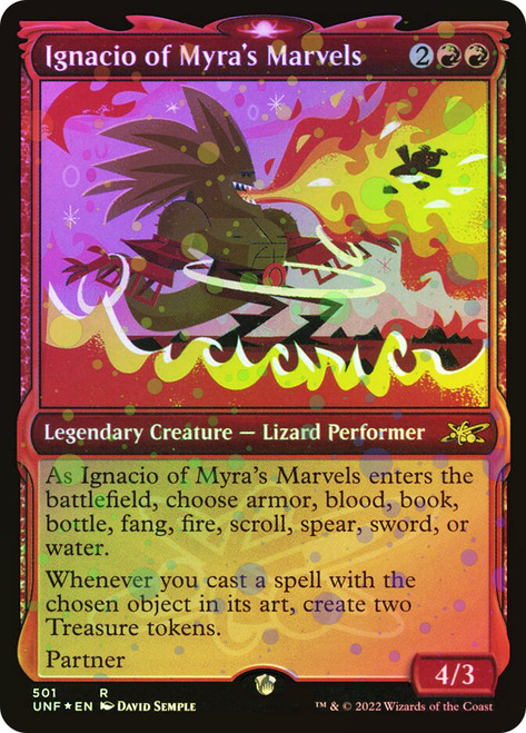 Ignacio of Myra's Marvels (Showcase) (Galaxy Foil)\nUnfinity - Variants - Galaxy Foil\nSingle\nMagic The Gathering