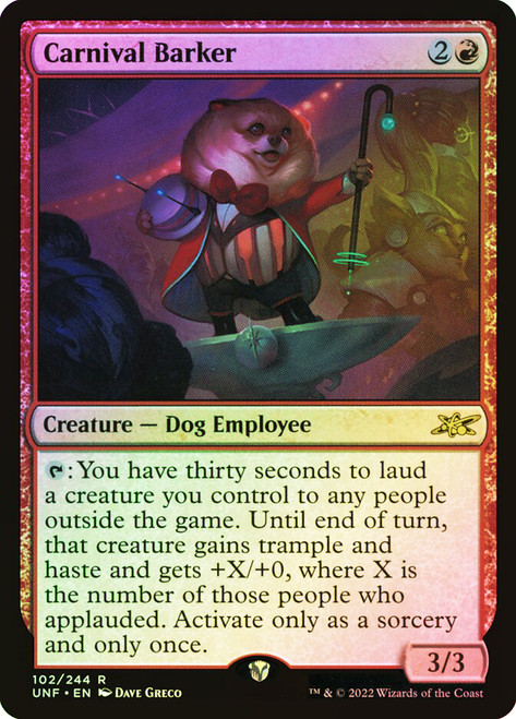 Carnival Barker\nUnfinity\nSingle\nMagic The Gathering