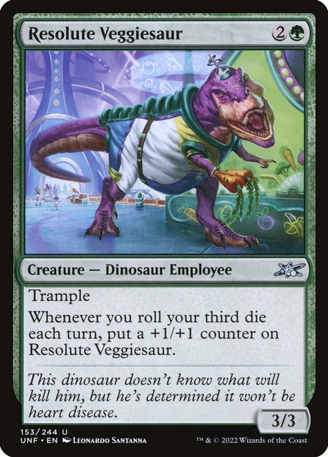 Resolute Veggiesaur\nUnfinity\nSingle\nMagic The Gathering