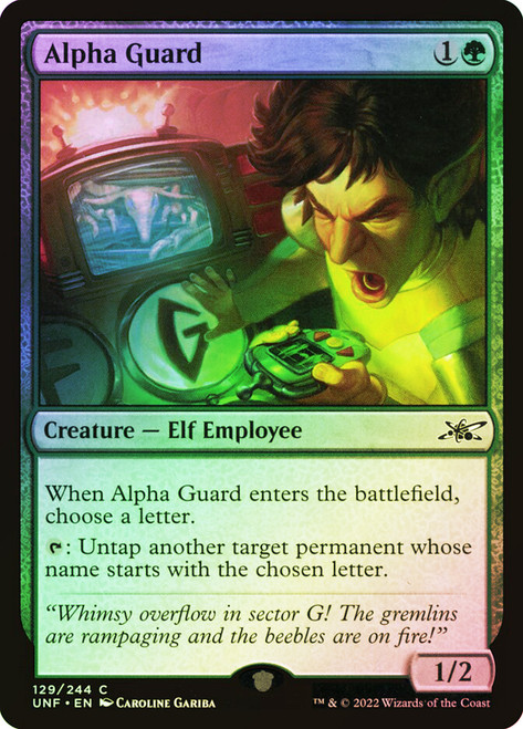 Alpha Guard\nUnfinity\nSingle\nMagic The Gathering