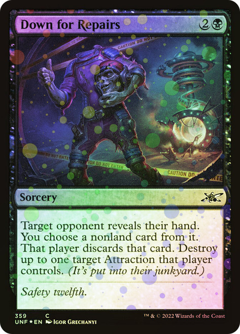 Down for Repairs (Galaxy Foil)\nUnfinity - Galaxy Foil\nSingle\nMagic The Gathering