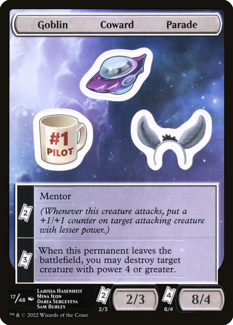 {Goblin Coward Parade Sticker Sheet}\nUnfinity\nSingle\nMagic The Gathering