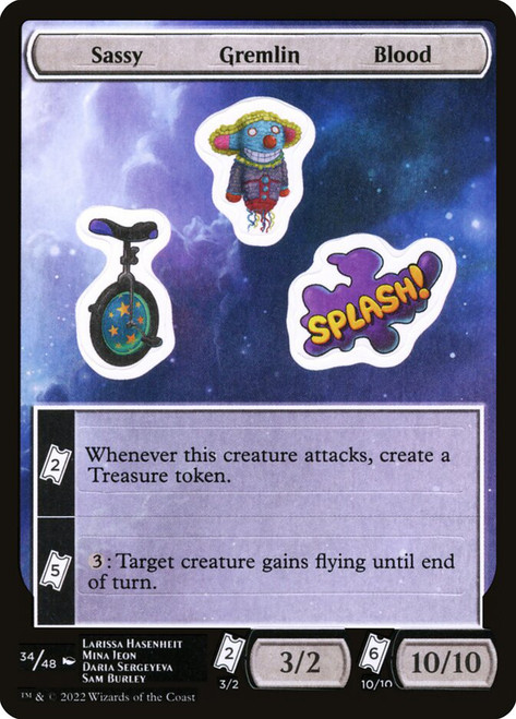 {Sassy Gremlin Blood Sticker Sheet}\nUnfinity\nSingle\nMagic The Gathering