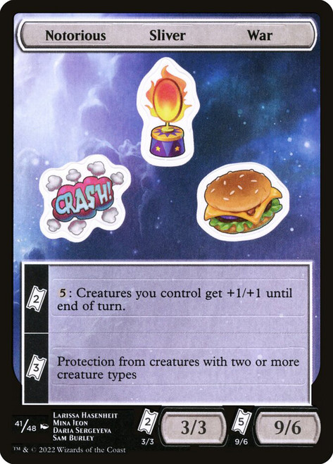 {Notorious Sliver War Sticker Sheet}\nUnfinity\nSingle\nMagic The Gathering