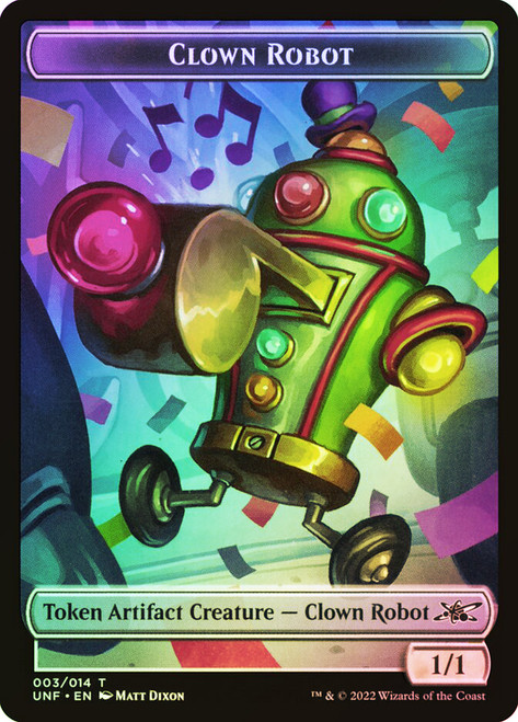 {Clown Robot Token} (#03) // {Storm Crow Token}
Unfinity
Single
Magic: The Gathering