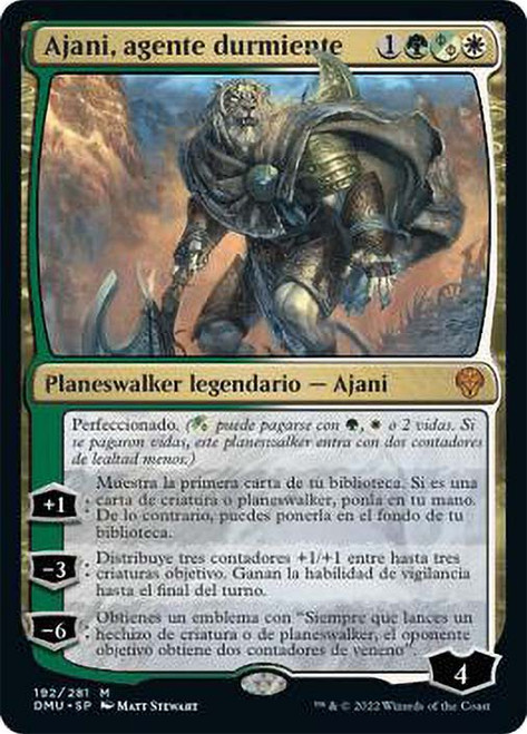 Ajani, Sleeper Agent\nDominaria United - Spanish\nSingle\nMagic The Gathering