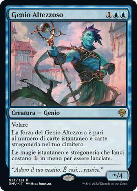 Haughty Djinn\nDominaria United - Italian\nSingle\nMagic The Gathering