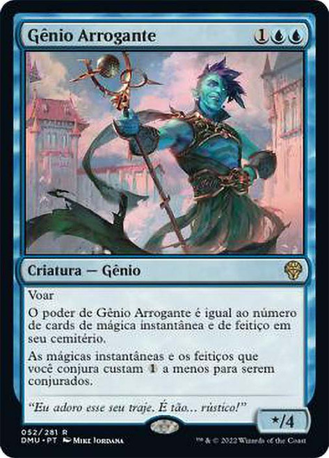 Haughty Djinn\nDominaria United - Portuguese\nSingle\nMagic The Gathering