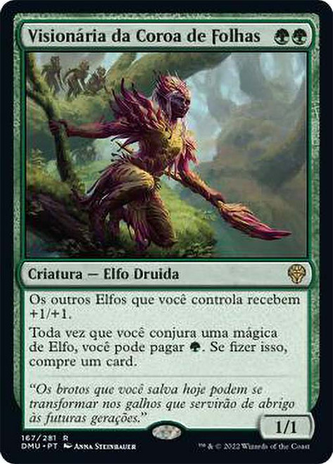 Leaf-Crowned Visionary\nDominaria United - Portuguese\nSingle\nMagic The Gathering