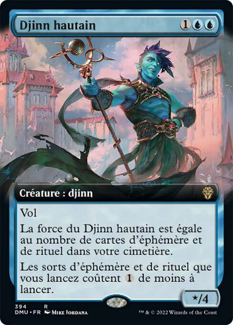 Haughty Djinn (Extended Art)\nDominaria United - Variants - French\nSingle\nMagic The Gathering