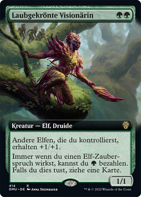 Leaf-Crowned Visionary (Extended Art)\nDominaria United - Variants - German\nSingle\nMagic The Gathering
