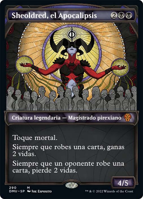 Sheoldred, the Apocalypse (Showcase)\nDominaria United - Variants - Spanish\nSingle\nMagic The Gathering