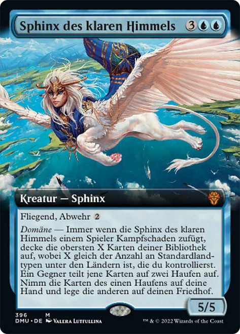 Sphinx of Clear Skies (Extended Art)\nDominaria United - Variants - German\nSingle\nMagic The Gathering