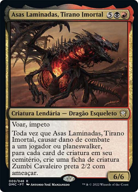 Bladewing, Deathless Tyrant\nDominaria United Commander - Portuguese\nSingle\nMagic The Gathering