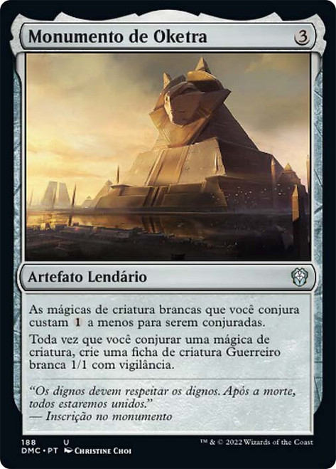 Oketra's Monument\nDominaria United Commander - Portuguese\nSingle\nMagic The Gathering