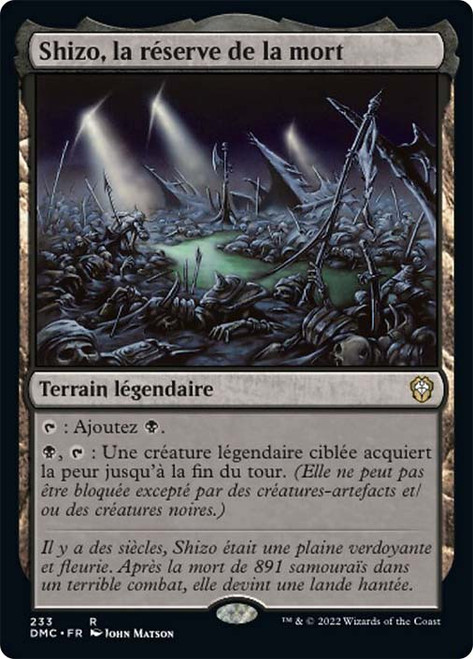 Shizo, Death's Storehouse\nDominaria United Commander - French\nSingle\nMagic The Gathering