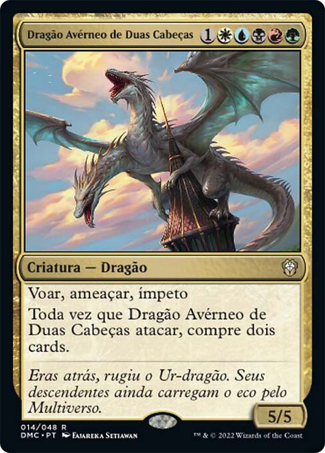 Two-Headed Hellkite\nDominaria United Commander - Portuguese\nSingle\nMagic The Gathering