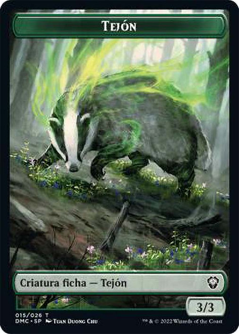 {Badger Token}\nDominaria United Commander - Spanish\nSingle\nMagic The Gathering