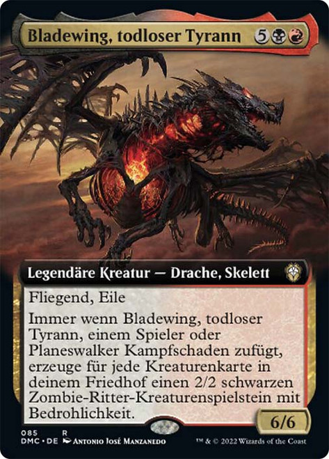Bladewing, Deathless Tyrant (Extended Art)\nDominaria United Commander - Variants - German\nSingle\nMagic The Gathering