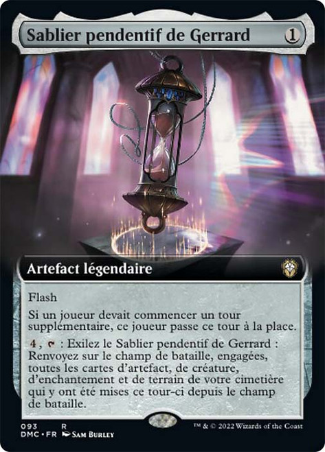 Gerrard's Hourglass Pendant (Extended Art)\nDominaria United Commander - Variants - French\nSingle\nMagic The Gathering