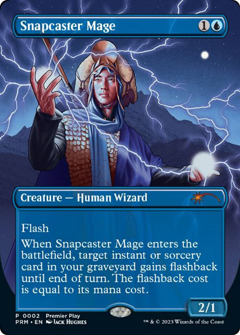 Snapcaster Mage (Premier Play) (Borderless)\nPromo: General\nSingle\nMagic The Gathering