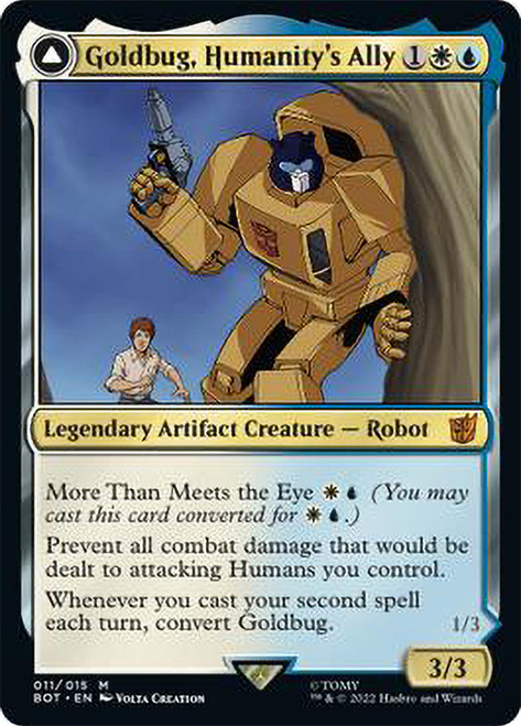 Goldbug, Humanity's Ally // Goldbug, Scrappy Scout\nTransformers\nSingle\nMagic The Gathering