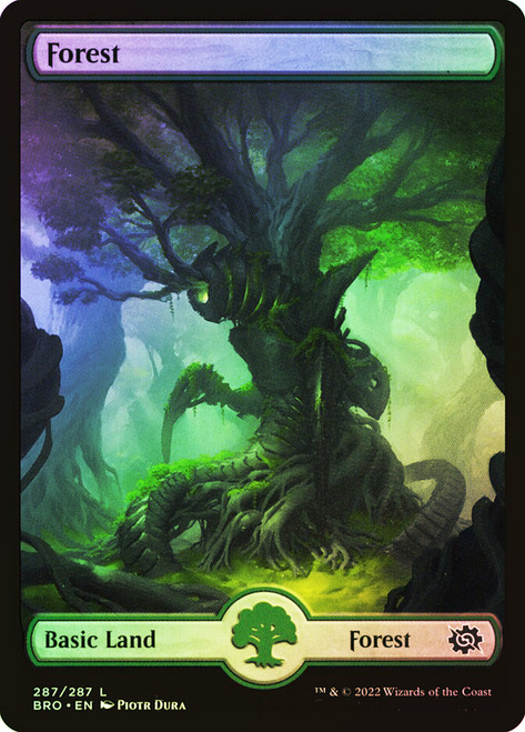 Forest (Full Art) (#287)\nThe Brothers' War\nSingle\nMagic The Gathering